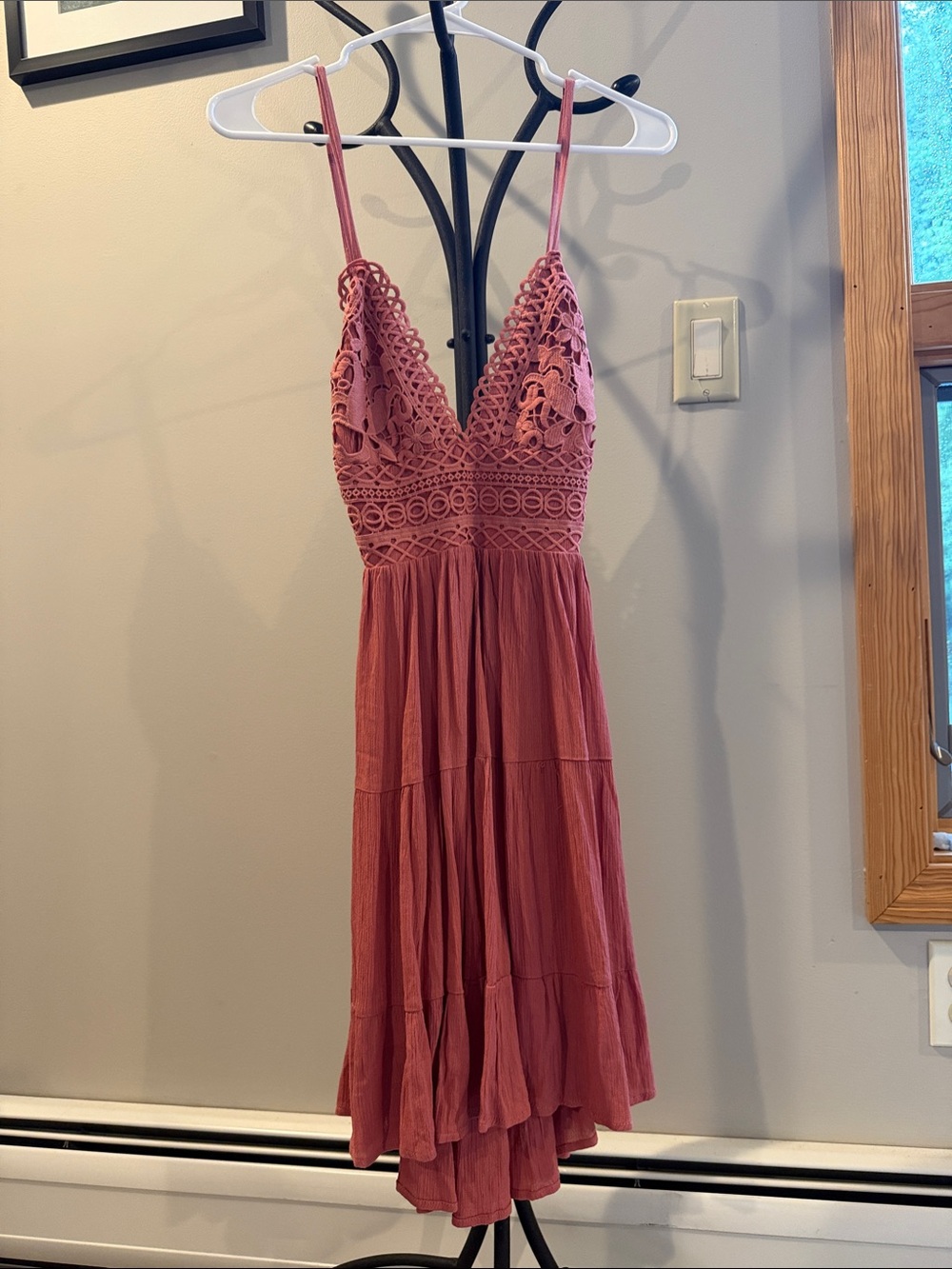 Windsor Rose Pink Crochet-Trim High-Low Sundress